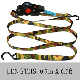 ANLULOAD Retractable Ratchet Strap(0.7In x 6.5Ft),S Hook Retractable Tie Down Strap for Motorcycles, Boats,Atvs,Utvs.WLL220Lbs,BS:440Lbs(4 Pack)