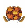 Fall Pumpkin Maple Leaves Round Table Cloth Fitted Tablecloth,Table Cover
