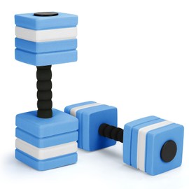 2 Pack Aquatic Exercise Dumbbells Swim Dumbbells High Density EVA Foam Pool Water Weights Aquatic Exercise Equipment (Blue)