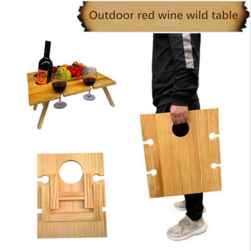Outdoor Wine Picnic Table Folding Portable Picnic Table and Cheese