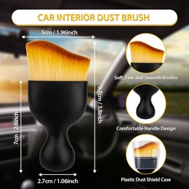 Qinsunny Car Interior Dust Brush,Car Detailing Brush,car Accessories Interior Aesthetic,Cleaning Soft Brush,Air Vent,Leather,Computer 2Pcs