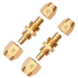 Pronese 2 Pack Soild Brass HPT Air Reusable Hose Splicer Repair Kit,Air Hose Fitting for 3/8-Inch ID Rubber Hose