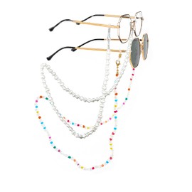 Sethexy Fashion Sunglasses Chain Pack of 2 Beads Face Mask Chain Women Grain Glasses Chain Accessories for Sunglasses and Face Masks, darkblue