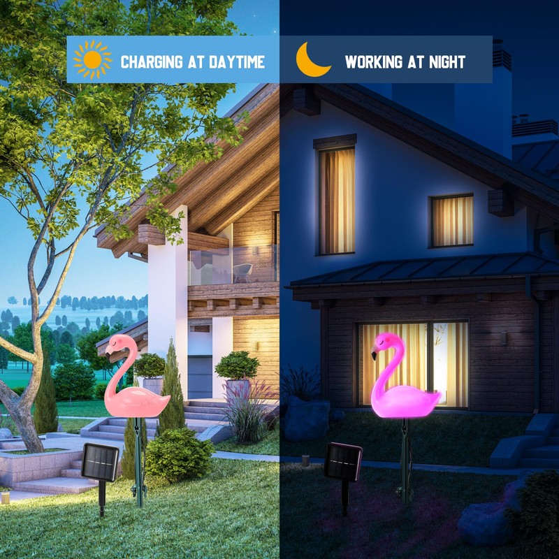 Tujoe 36ft Solar Stake Lights with 16 LED Solar Powered