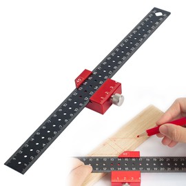 Multifunctional Marking Gauge - Stop Ruler Scribing Tool, Metal Carpenter's Angle for 45° and 90° Markings, Combination Angle for Woodworking and DIY, Carpenter's Tool
