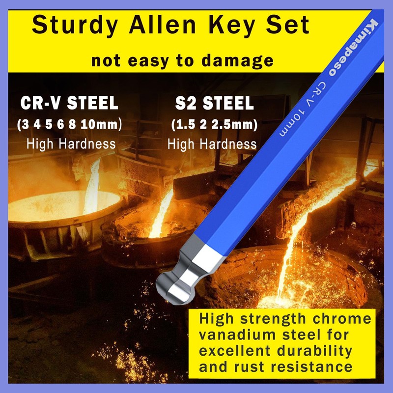 Kimapeso Hex Key Set 27PCS Long Arm Allen Key Set