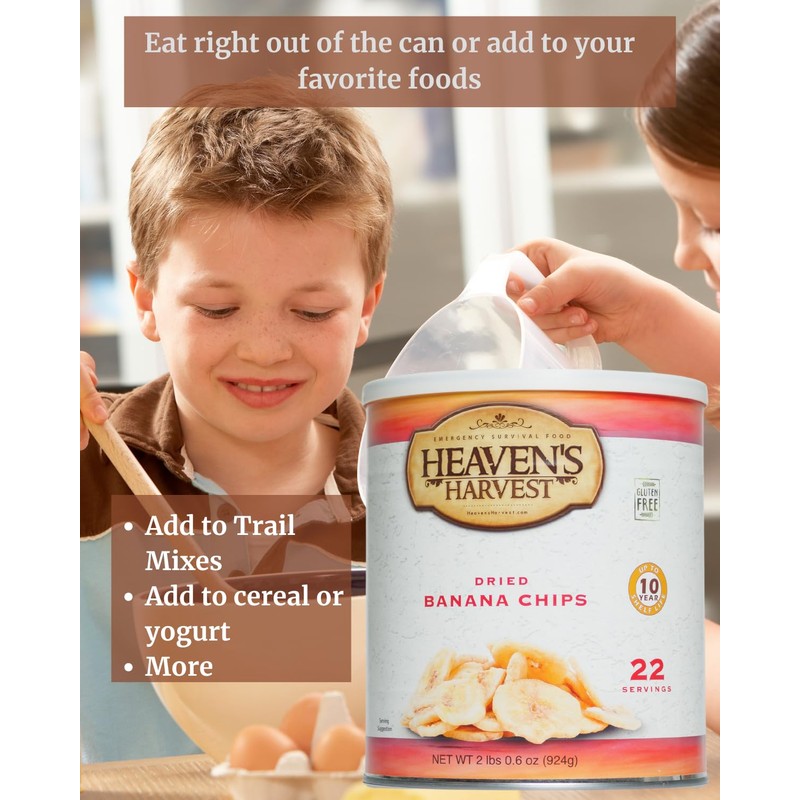 Heaven's Harvest Freeze-Dried Emergency Survival #10 Can (Banana Chips)