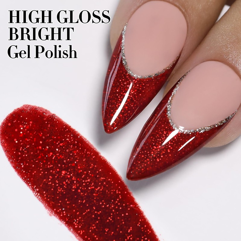 Double Rhythm 15ML Glitter Gel Polish Shimmer Reflective Holographic Color