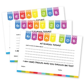 50 Great Job Teacher Notes to Parents- Classroom Good Behavior Incentive Motivational Cards to Send Home - Preschool, Kindergarten, Elementary School- Made in The USA