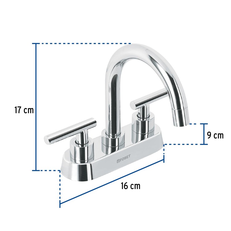 Foset Tubig TBM-62, Mezcladora para lavabo, tipo bar, manerales palanca,