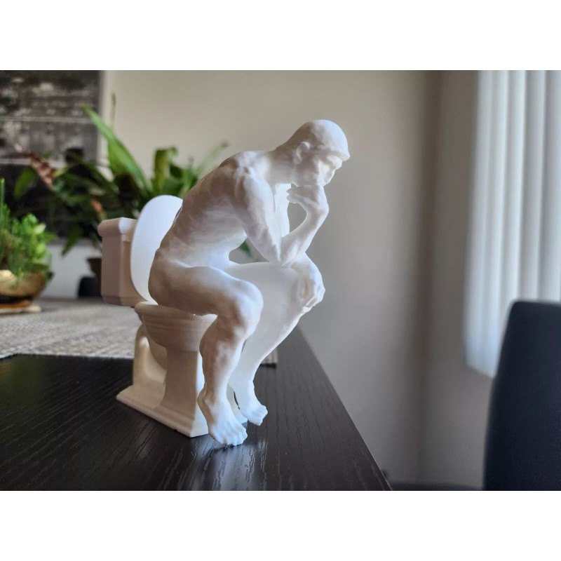 Unique Thinker Toilet Figure - Unique 3D Printed Bathroom Décor