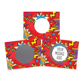 My Scratch Offs - 50 Pack Zig Zag Red DIY Make Your Own Scratch Off Cards for Teacher Supplies, Classroom Must Haves, Motivational Cards for Students & for Small Business