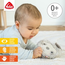 Fehn Fabric Book Sloth - Feeling Book with Nature Motifs: 6 Pages with Exciting Materials and Functions for Feeling, Grasping and Wondering - A Perfect Companion for Home and on the Go