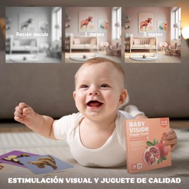 AI-PIKA Tarjetas de Estimulación Visual para Bebes, 80 Tarjetas de Alto Contraste para Bebe con 160 Patrones, Tarjetas Flash de Papel, Estimulacion Temprana para 4 Etapas