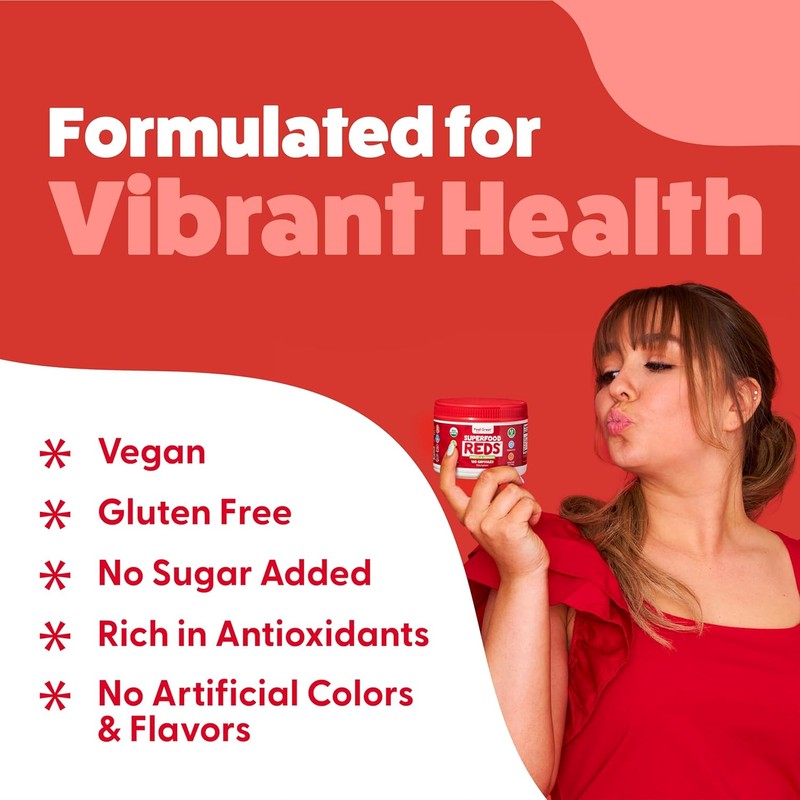 ​Feel Great Organic Super Reds Powder Superfood Capsules Polyphenols Supplement