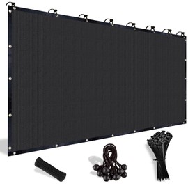 Shade&Beyond Customized Size 90% Sun Shade Cloth with Grommets, 06' X 12' Pergola Shade Cover Canopy, Mesh Tarp Sun Screens for Patio, Outdoor, Garden, Backyard, Black, GN09