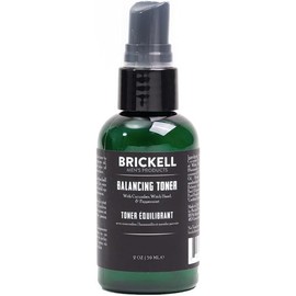 Brickell Men's Balancing Toner Natural & Organic Alcohol-Free Cucumber Mint Facial Witch Hazel 2 oz Fragrance Size / 브리켈 남성용 밸런싱 토너 천연 및 유기농 무알코올 오이 민트 페이셜 위치 헤이즐 2온스 향료 Size