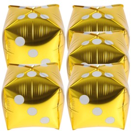 DECHOUS 5pcs Dice Aluminum Foil Balloons for Theme Party Decoration Cube Balloons for Game Events and Festive Celebrations