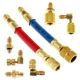 Riloer 8x A/C R12 R134A Air Conditioning Cooling Connection Adapter Hose Aircon Connector Adapter