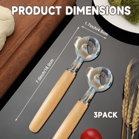 Eastrpupira 3 Pack Cactus Peeler Spoon, Cuchara Para Pelar Nopale, Stainless Steel Peeler Cactus, Sliced Chinese Noodle Cutter for Cooking Kitchen Gadgets