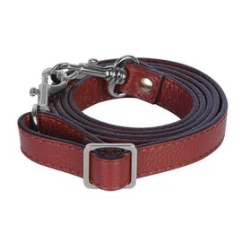 VanEnjoy Correas cruzadas ajustables de cuero de grano completo – 0.75 pulgadas de ancho, 25 a 51 pulgadas de largo (hebillas rojas y plateadas)