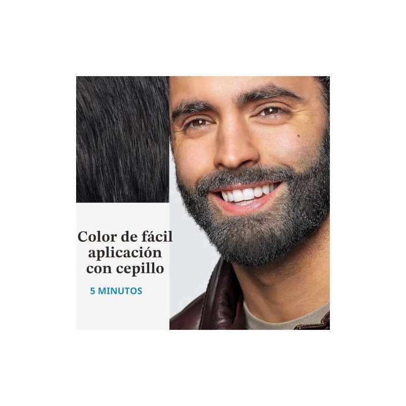 Just Mustache And Beard Brush-in Color Gel, Real Black, Pack