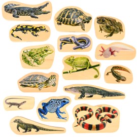 TickiT 73570 Wooden Reptile & Amphibian Blocks - Wooden Toys - Early Development & Activity Toys