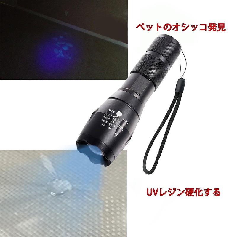 UV Flashlight, Mineral Appraisal, Wavelength 365 nm/395 nm, Black Light,