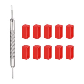 sourcing map Watch Strap Loop Rubber Watch Holder Attachment Ring Holder with Spring Bar Tool for Watch Strap Repair Red, 22 mm