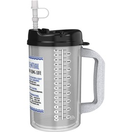 32 oz Insulated Cold Drink Hospital Mug with Black Lid | Water Essential
