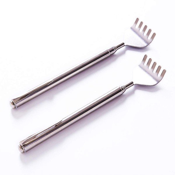 Abcsea Pack of 3 Telescopic Stainless Steel Back Scratcher, Scratching