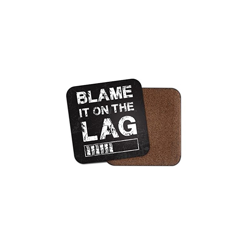 Square Single Coaster - Blame It On The Lag Gamer