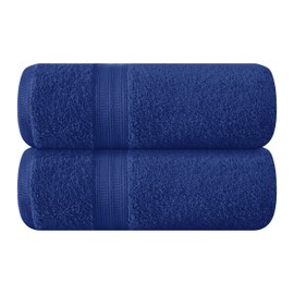 BOUTIQUO Cotton 2 Pack Oversized Bath Towel Set, Large Bath Towels 27x54, Ultra Soft, Absorbent, Compact, Quick Drying and Lightweight, Eco-Friendly and 100% Recyclable Towel Set - Navy Blue