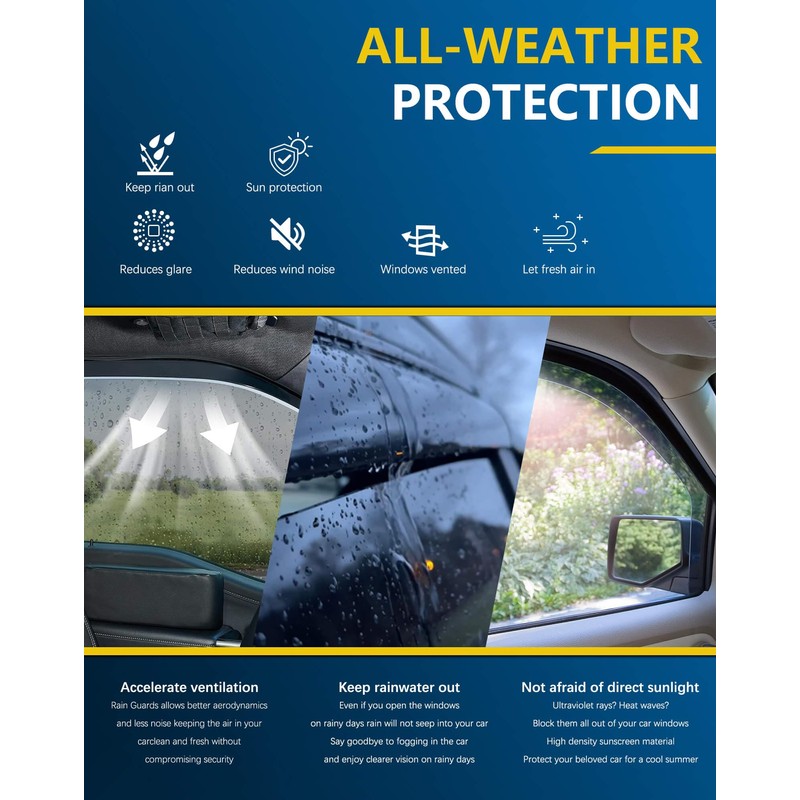 CXZHAZD Shatterproof Tape-On Rain Guards for Nissan Kicks 2025 2026