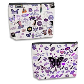 Dquorha 2Packs Rodrigo Sour OR Makeup Bag Gift Sour Album Cosmetic Bag, Musical Lyrics Fans Gift Makeup Zipper Pouch Bag For Women