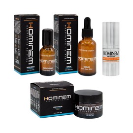 HOMINEM Kit de Skincare para Hombres, Antiojeras Roll-On  Srum Facial  Crema Facial  Srum Antiojeras de REGALO                                        