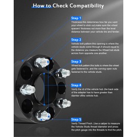 ECCPP 5x115 to 5x115 Wheel Spacers hubcentric 1.5 inch 5 lug Fit for Chrysler 300 2005-2022 for Dodge Challenger 2008-2022 with Studs 14x1.5 Centric Bore 71.5mm-2PCS