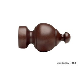 Sherwood Wood Finial in Mahogany finish for a 1-3/8" dowel rod - 2/pack [CAPITOL CITY LUMBER]