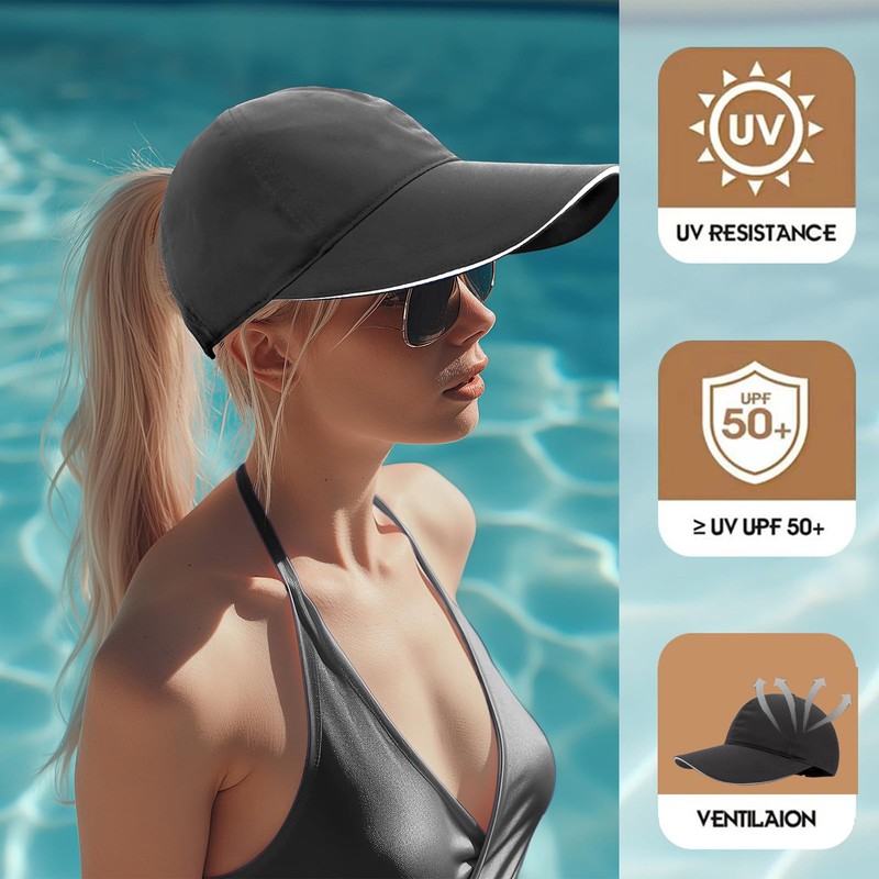 Baynetin Ponytail Baseball Cap Women's Summer Adjustable Quick Drying Breathable