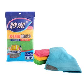Myobi Dish Towels, Microfiber Cloth for Tableware, Water Absorbent, Quick Drying, Thick, Table Towel (With Hanging Loop), For Household Use, Cleaning, Housewarming, Set of 4 (11.8 x 11.8 inches (30 x