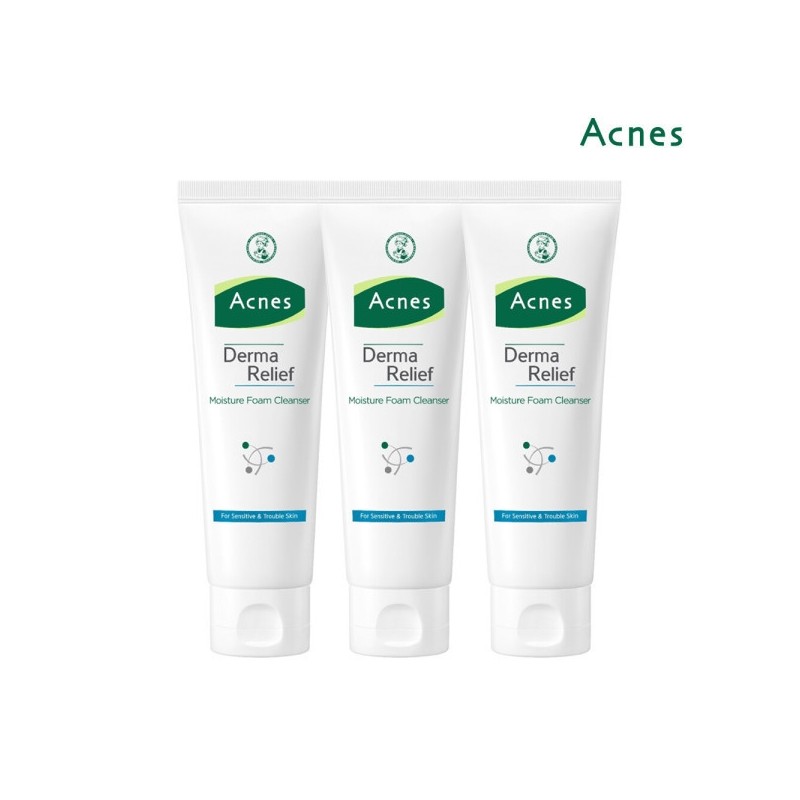 Acnes Derma Relief Moisture Foam Cleanser 125ml x3 / 아크네스