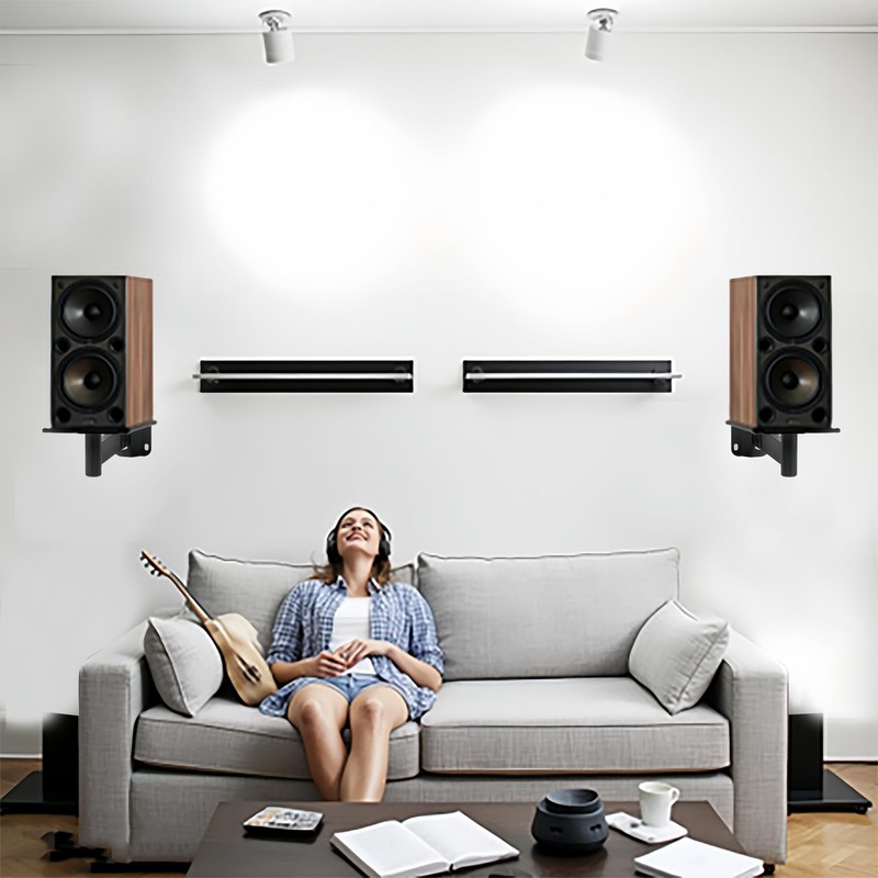 ZSHIGANMA PA Speaker Wall Mount, Dual/Pair Heavy Duty Adjustable Speaker