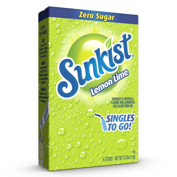 Sunkist Lemon Lime Singles to go drink mix ~ 3 pack