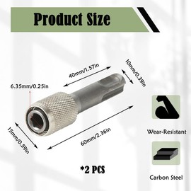 2 PCS SDS Chuck Adapter 6.35MM Drill Bit Adaptor Professional SDS Hex Socket Drill Holder Converter for Drill Hammer
