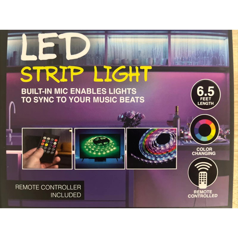 ITek LED Strip Light 6.5 Feet, Remote Control Color Change