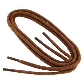 1 Pair Collonil Laces, Chord, Round, Thick, Diameter 3 mm, Various Lengths and Colours - light brown, size: 90