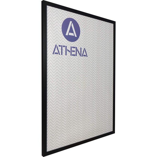 Athena Black Woodgrain Thin Block Premium Wood Picture Frame 30" x 20" - 30 x 20 Frame - Photo Frame - 30x20 Frame Black with Clear Styrene Sheet & Wall Mounted Hook  – 20 x 30 Inches