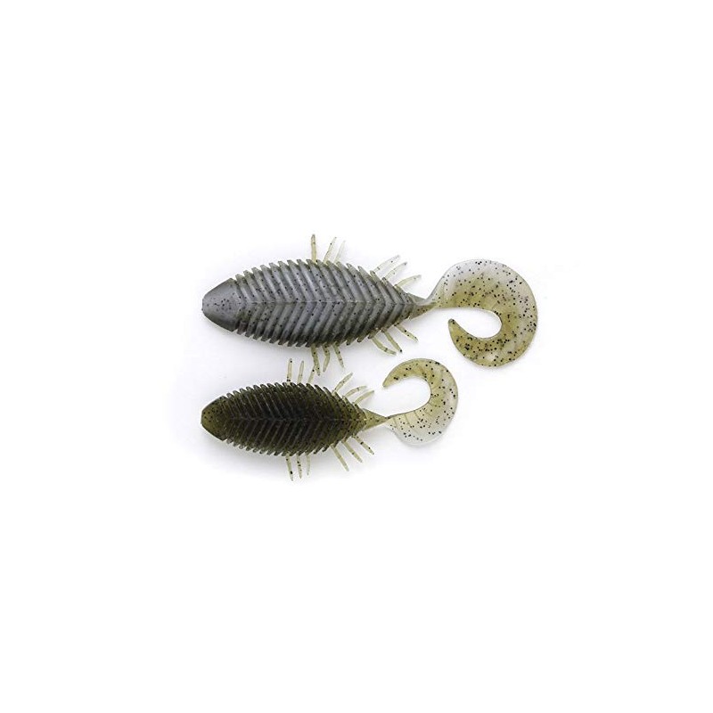 Imakatsu Flat Head Curly 4" (Eco Friendly) #S-309 Watermelon Pepper/Whiteberry