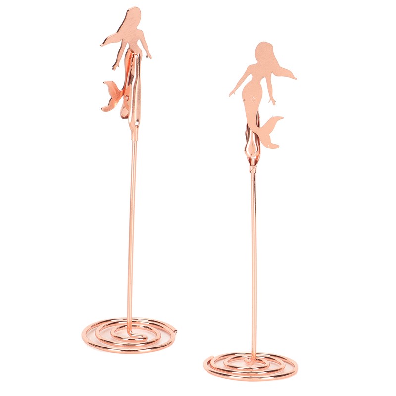 10pcs Table Number Holder Spiral Base Mermaid Shaped Wedding Table
