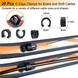 VANSIHO Bike Cable Clamps 20pcs Housing Hose Guide C-Clips for MTB Bike Road Bicycle Brake Derailleur Shifter